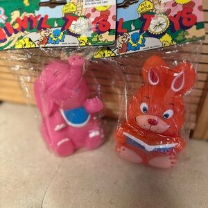 Vintage Vinyl Animal Toys Set